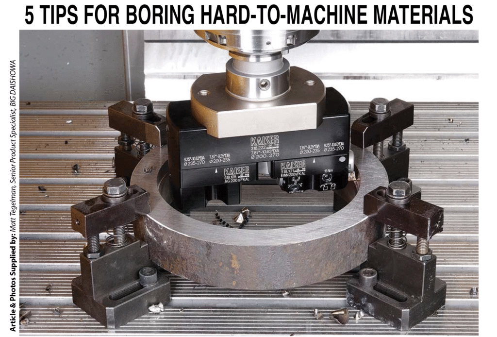 The KAISER 318 modular boring system is lightweight, offering high precision and performance. This large diameter boring system features through-tool coolant supply to the cutting edge.